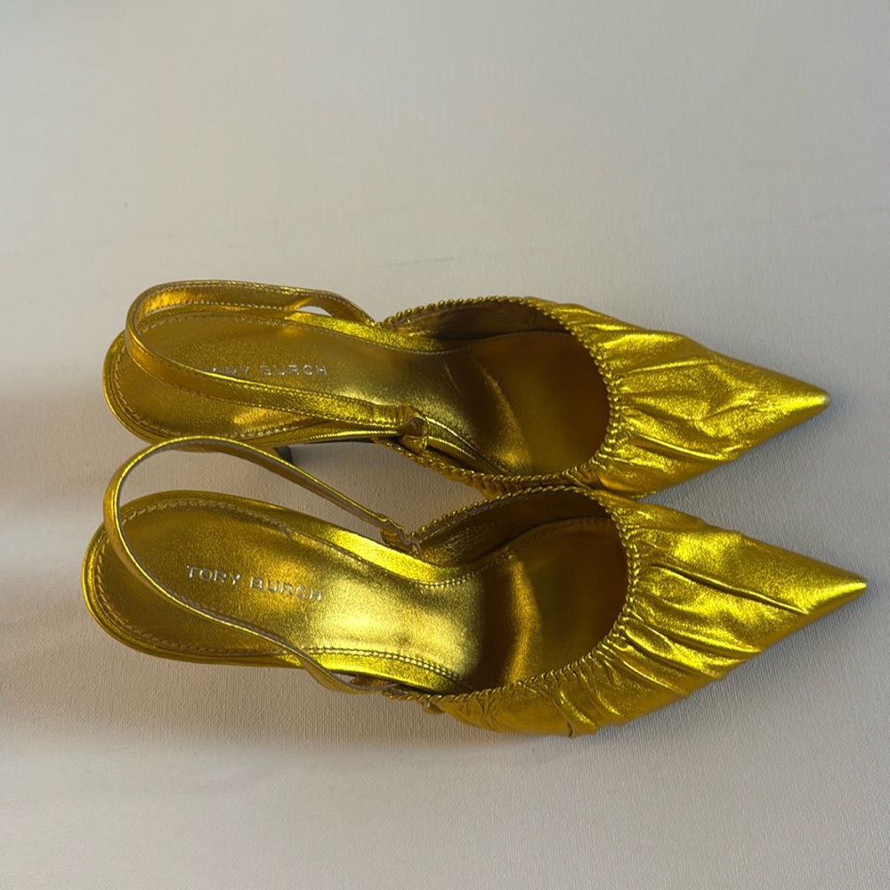 Tory Burch Gold Heels - Picture 4 of 15